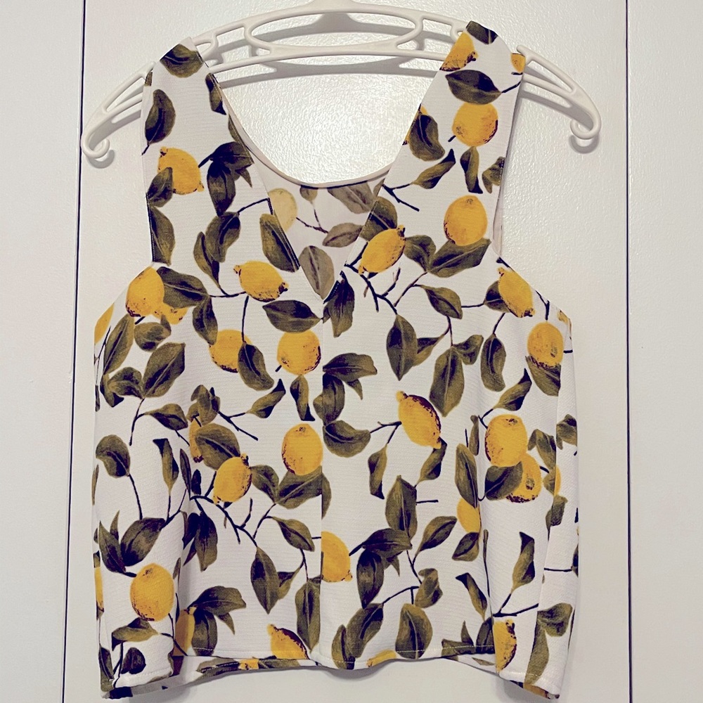 Zara Lemon print crop top